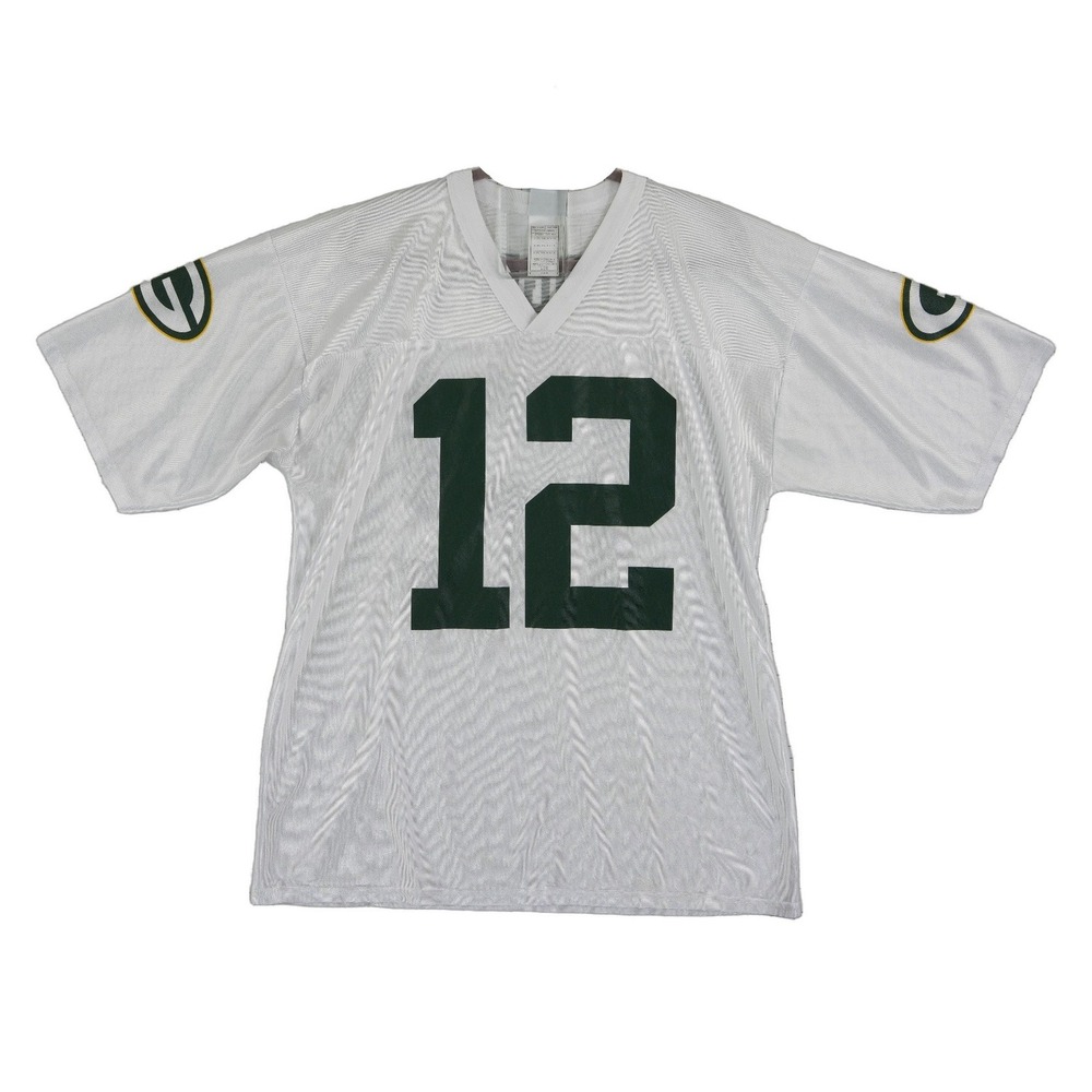 NFL Team Apparel Aaron Rodgers Packers Jersey Men's Size Large White 12 Mesh